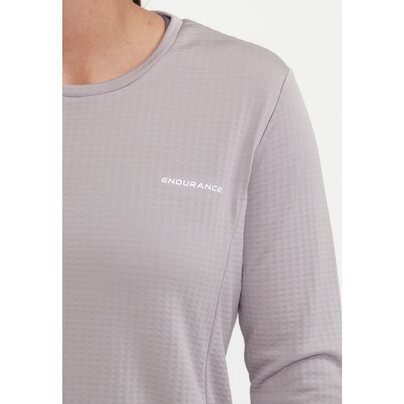 Moteriški marškinėliai ilgomis rankovėmis ENDURANCE: Leah W Waffle Melange Loose Fit Tee 